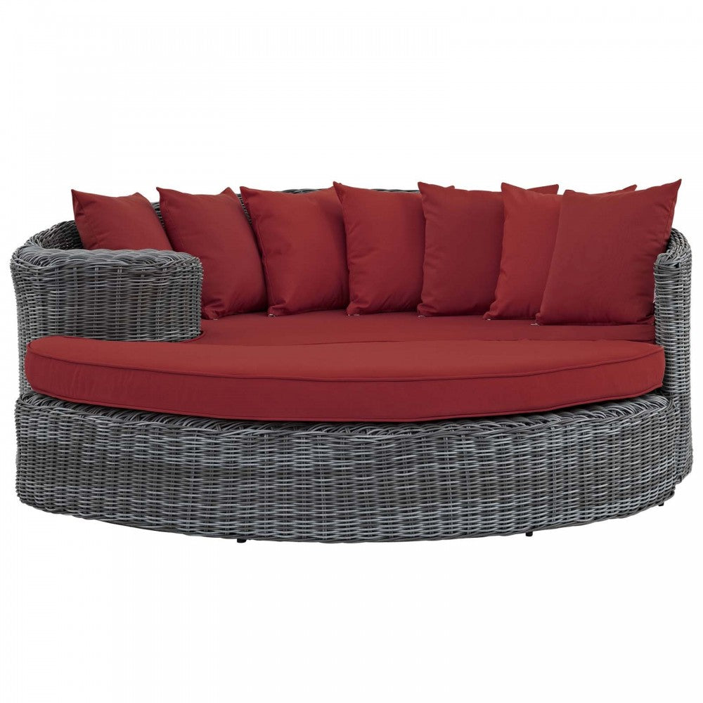 Summon Outdoor Patio Sunbrella Daybed, Canvas Red