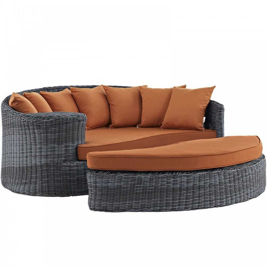 Summon Outdoor Patio Sunbrella Daybed, Canvas Tuscan