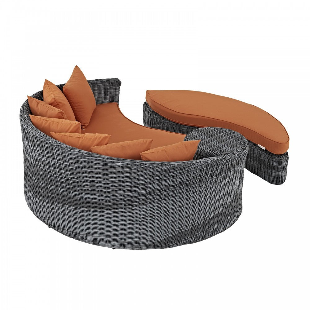 Summon Outdoor Patio Sunbrella Daybed, Canvas Tuscan