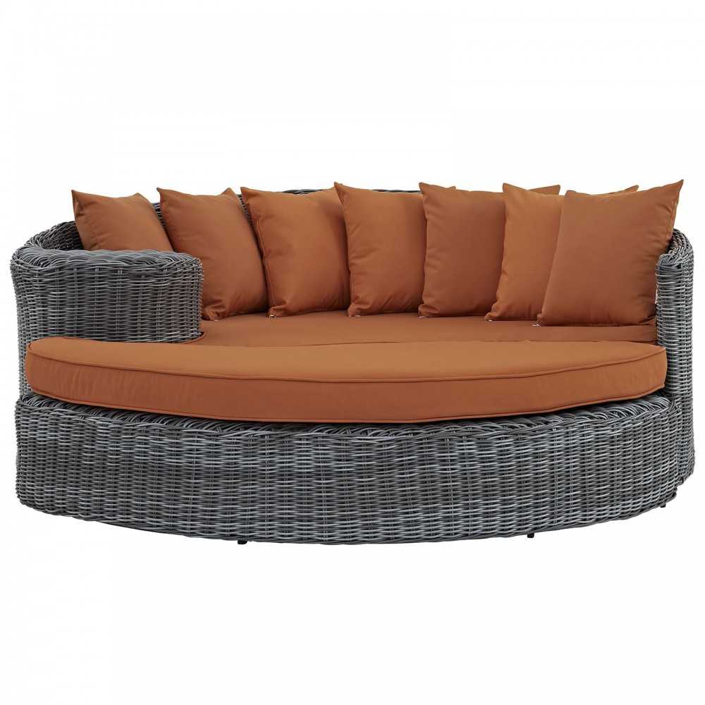 Summon Outdoor Patio Sunbrella Daybed, Canvas Tuscan