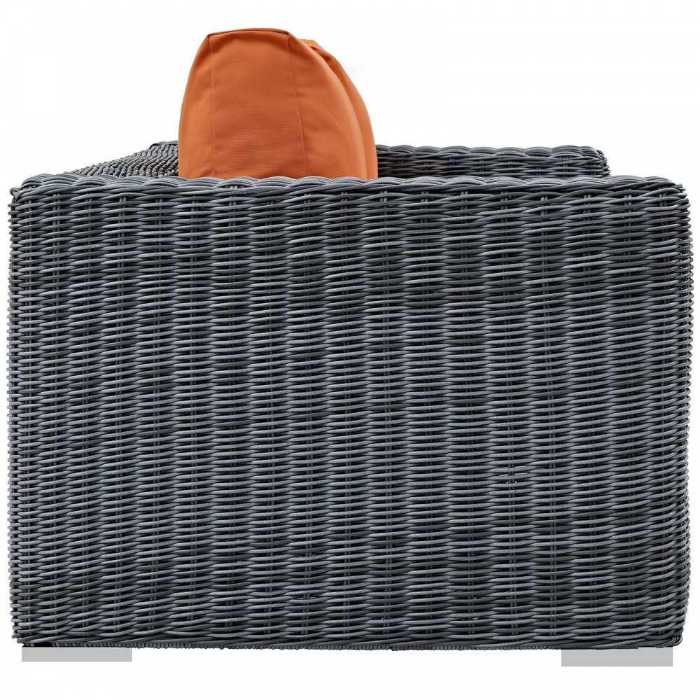 Summon Outdoor Patio Sunbrella Loveseat, Canvas Tuscan