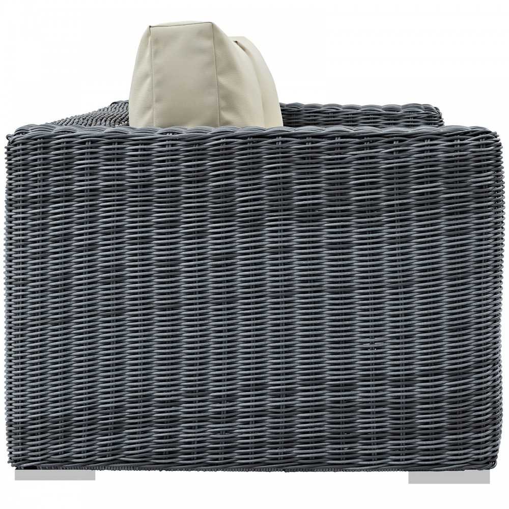 Summon Outdoor Patio Sunbrella Loveseat, Canvas Antique Beige