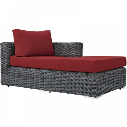 Summon Outdoor Patio Sunbrella Right Arm Chaise, Canvas Red