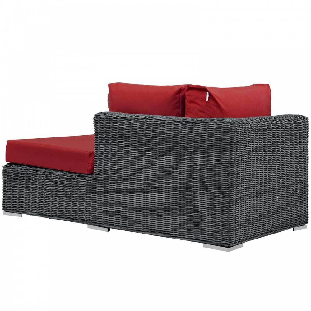 Summon Outdoor Patio Sunbrella Right Arm Chaise, Canvas Red