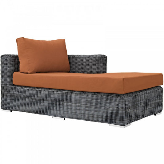 Summon Outdoor Patio Sunbrella Right Arm Chaise, Canvas Tuscan