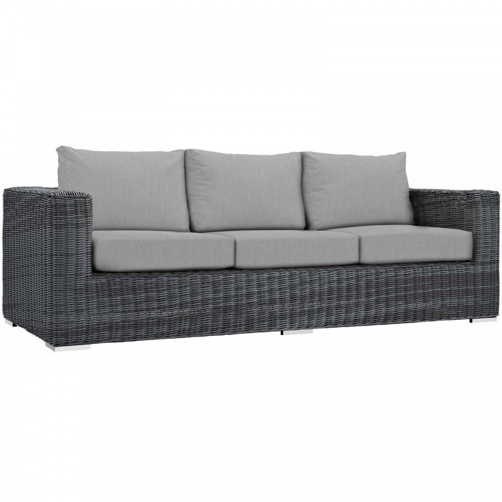 Summon Outdoor Patio Sunbrella Sofa, Canvas Gray