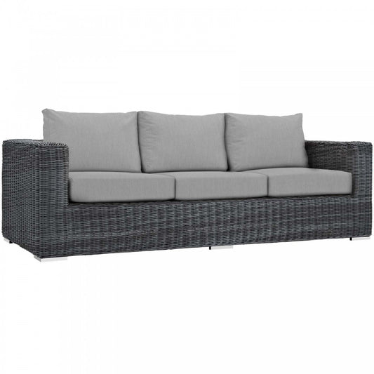 Summon Outdoor Patio Sunbrella Sofa, Canvas Gray