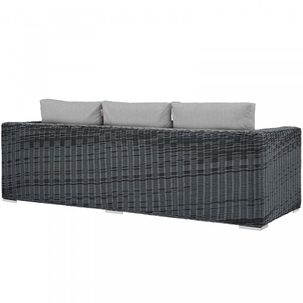 Summon Outdoor Patio Sunbrella Sofa, Canvas Gray