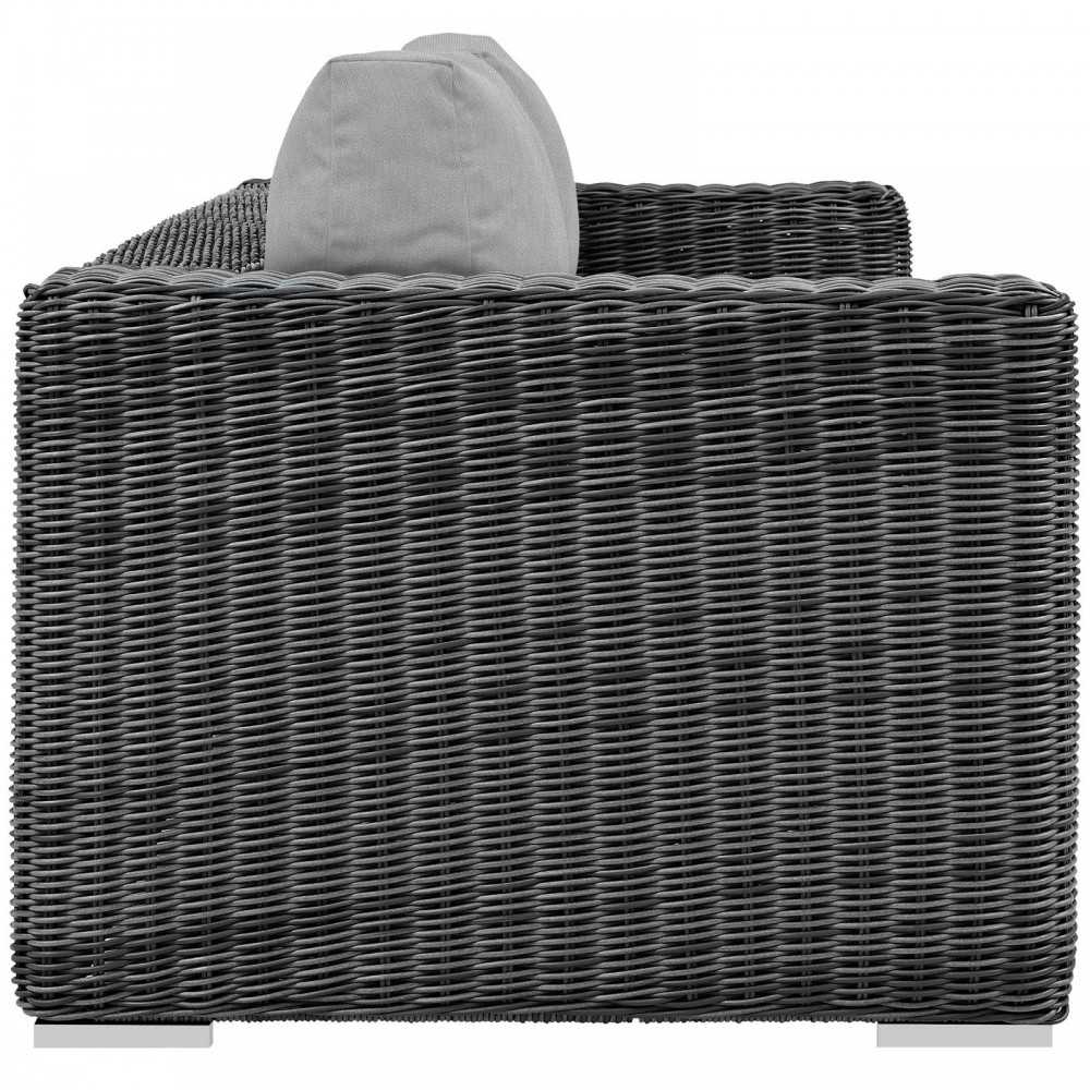 Summon Outdoor Patio Sunbrella Sofa, Canvas Gray