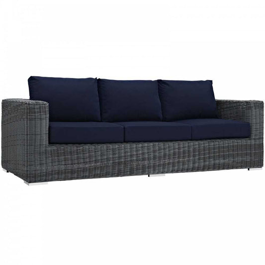 Summon Outdoor Patio Sunbrella Sofa, Canvas Navy