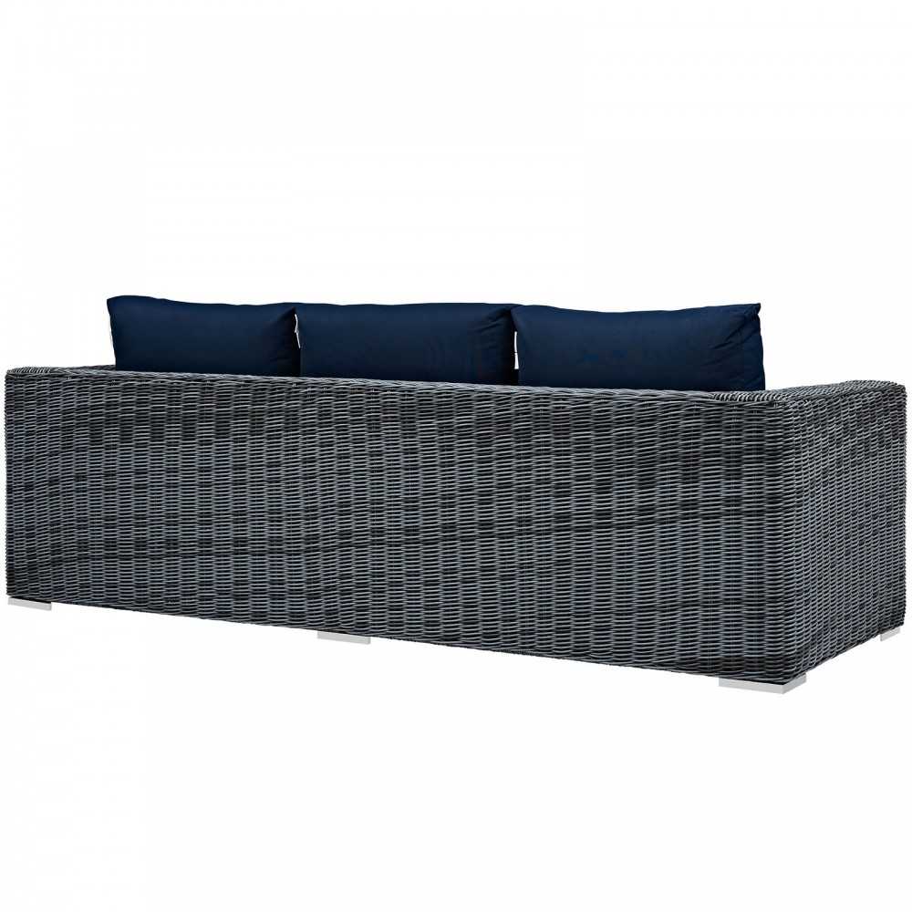 Summon Outdoor Patio Sunbrella Sofa, Canvas Navy