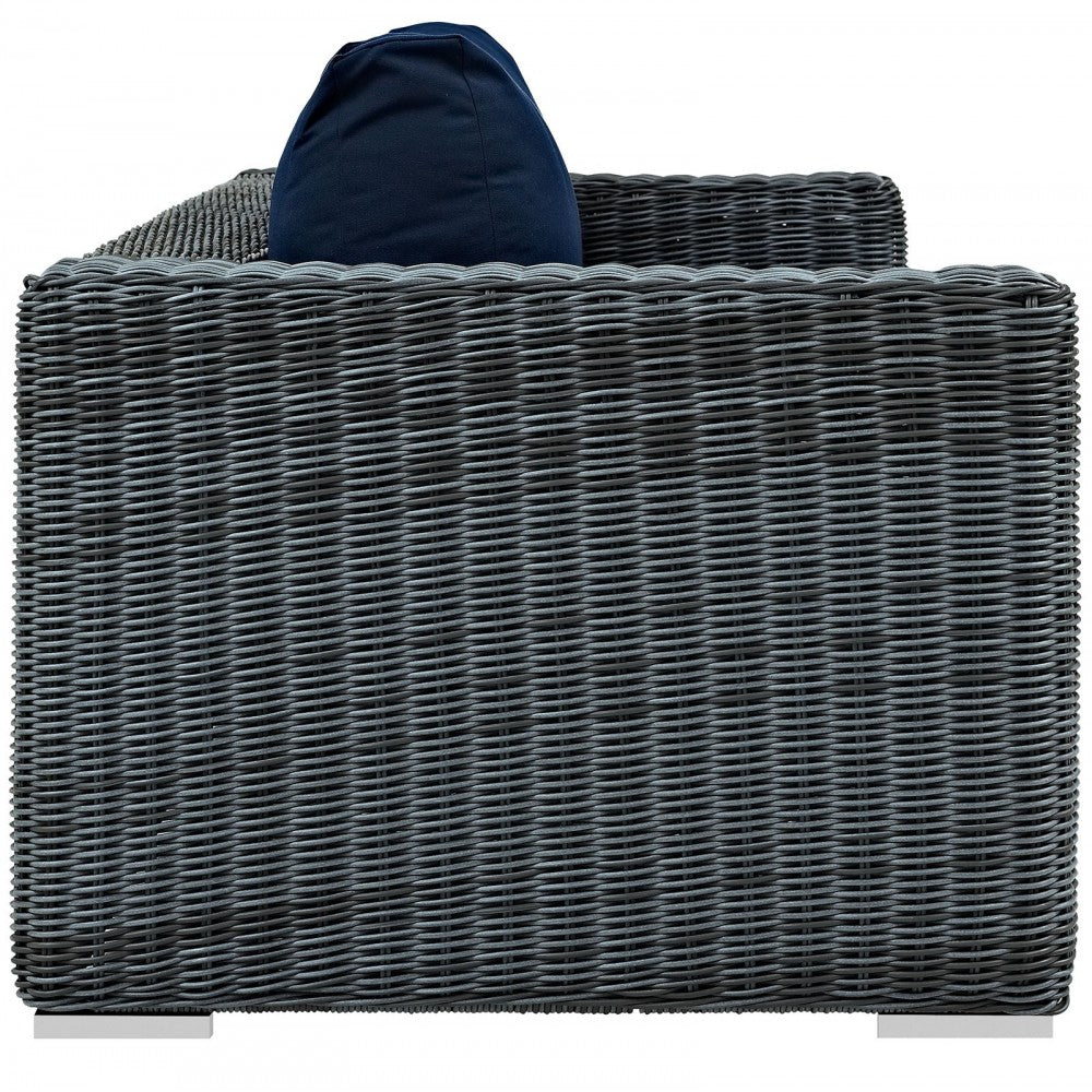 Summon Outdoor Patio Sunbrella Sofa, Canvas Navy