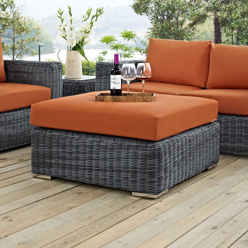 Summon Outdoor Patio Sunbrella Square Ottoman