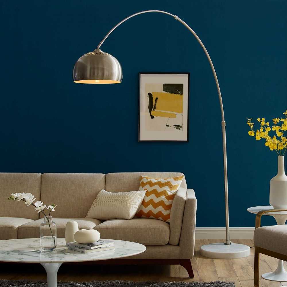 Sunflower Round Marble Base Floor Lamp, Clear