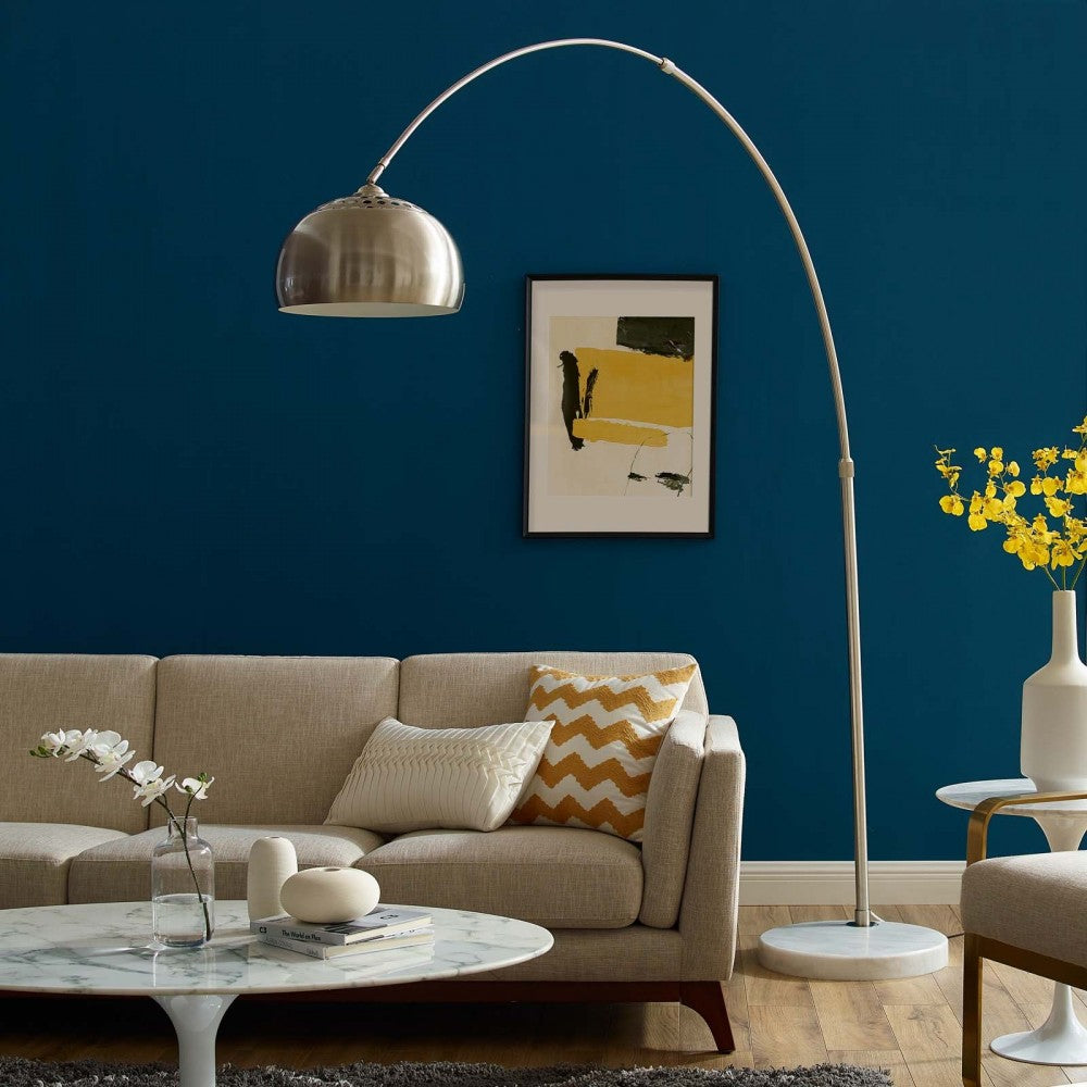 Sunflower Round Marble Base Floor Lamp, Clear