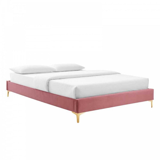 Sutton Full Performance Velvet Bed Frame, Dusty Rose