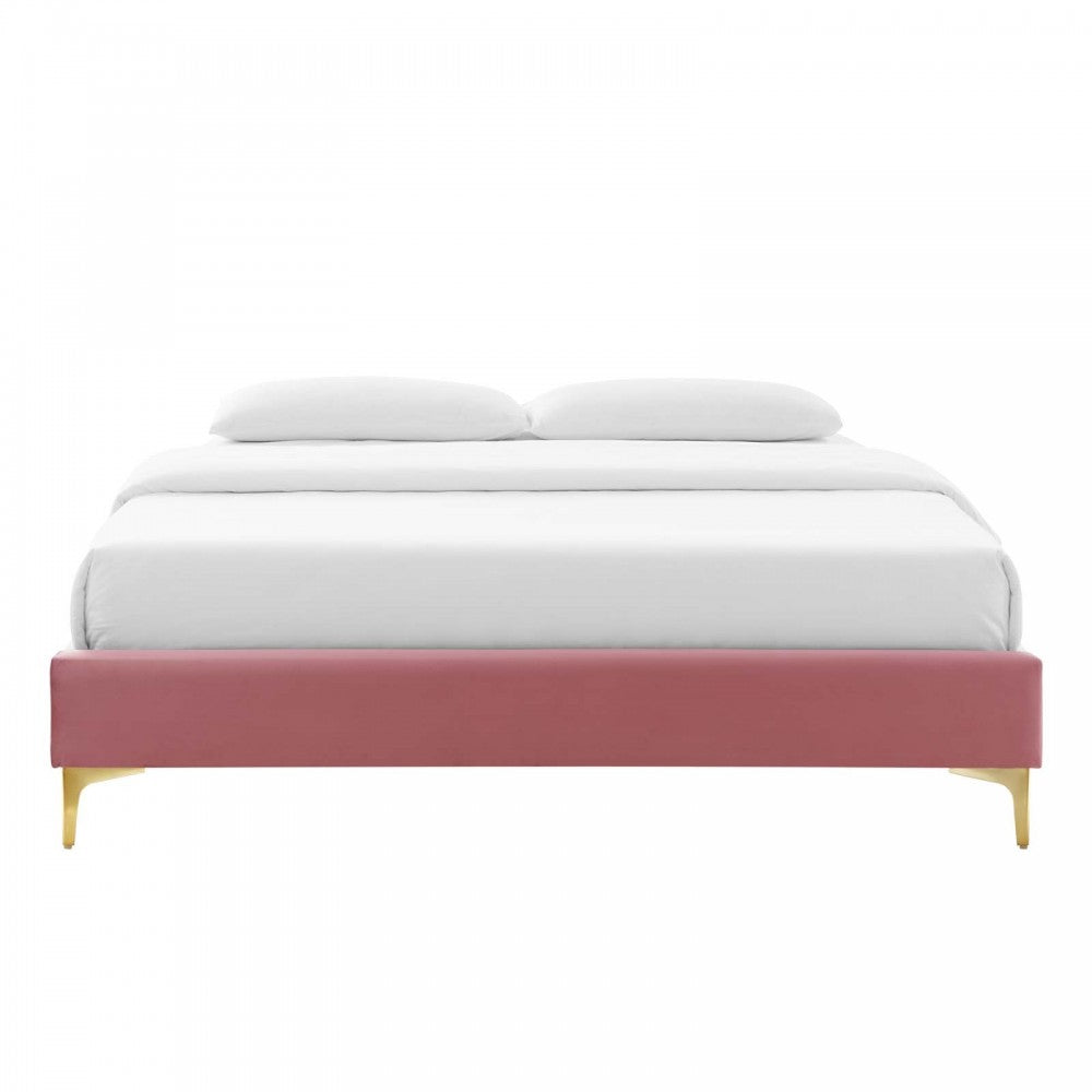 Sutton Full Performance Velvet Bed Frame, Dusty Rose