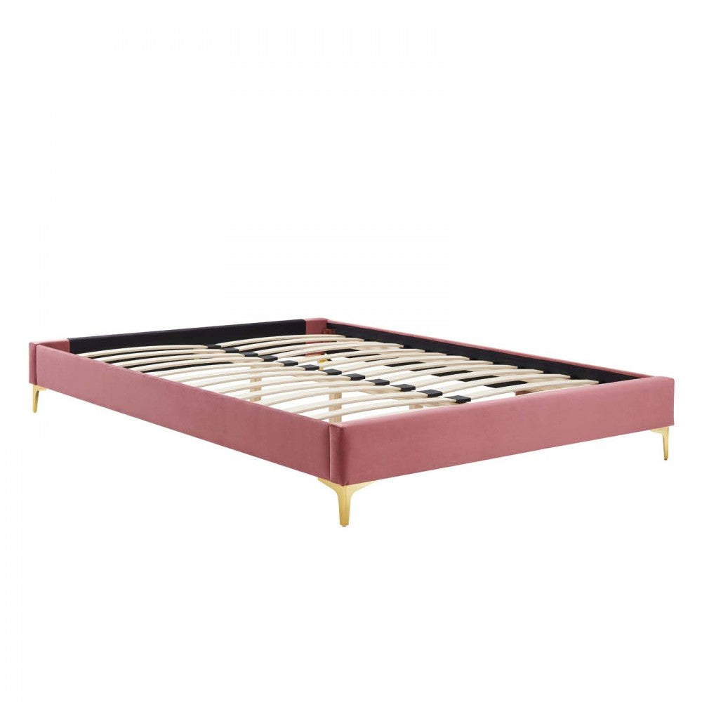 Sutton Full Performance Velvet Bed Frame, Dusty Rose