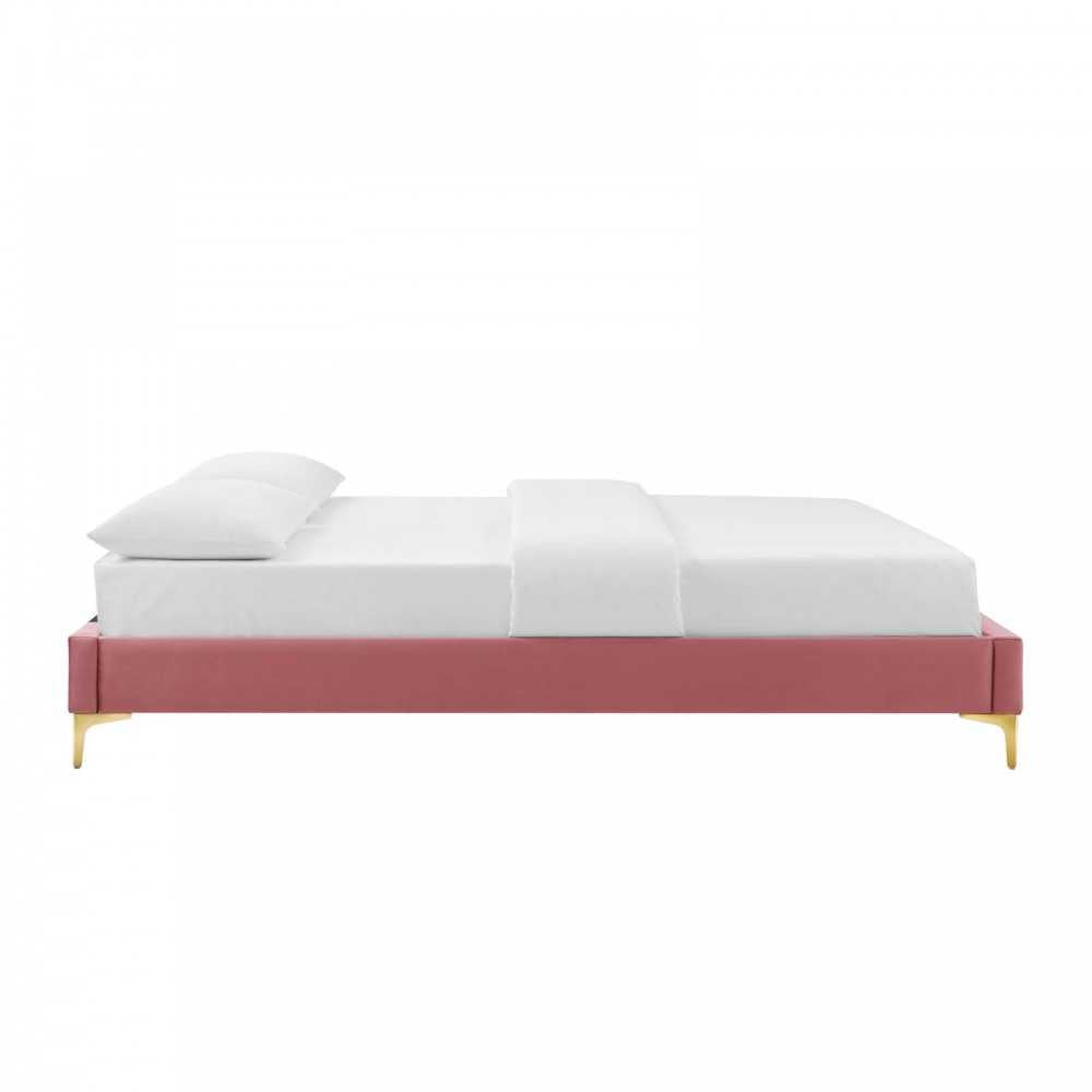 Sutton Full Performance Velvet Bed Frame, Dusty Rose