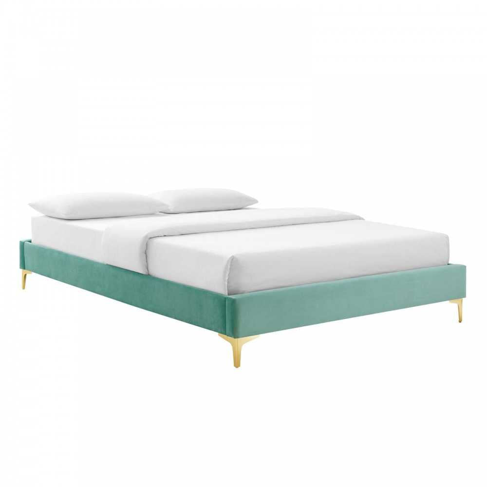 Sutton Full Performance Velvet Bed Frame, Mint