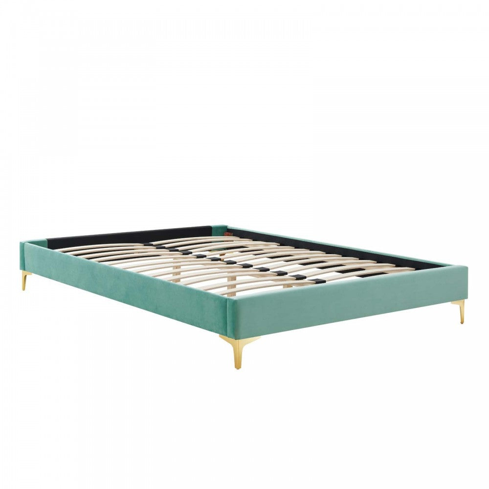 Sutton Full Performance Velvet Bed Frame, Mint