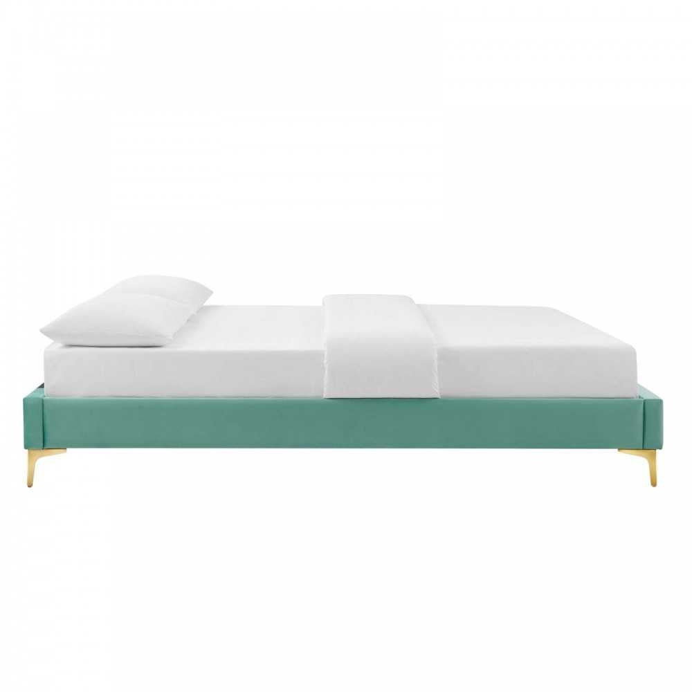 Sutton Full Performance Velvet Bed Frame, Mint