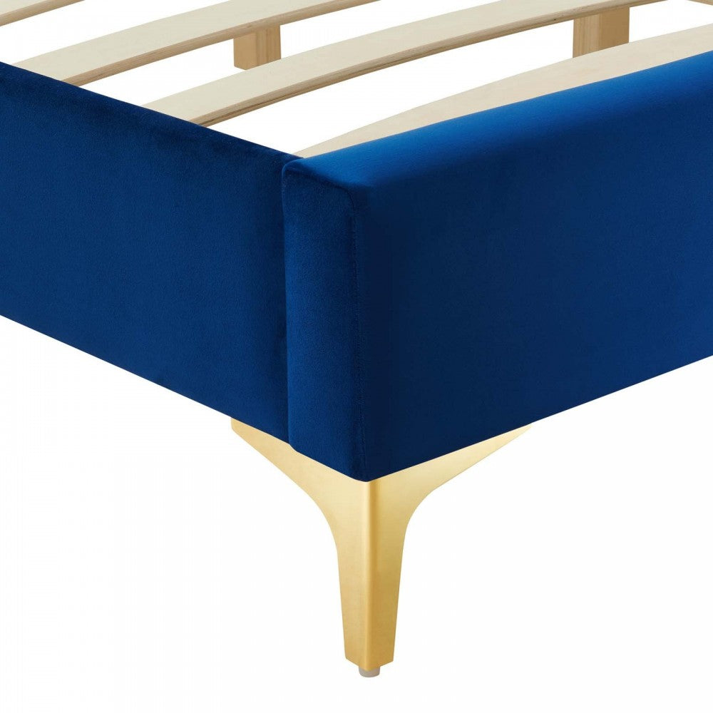 Sutton Full Performance Velvet Bed Frame, Navy