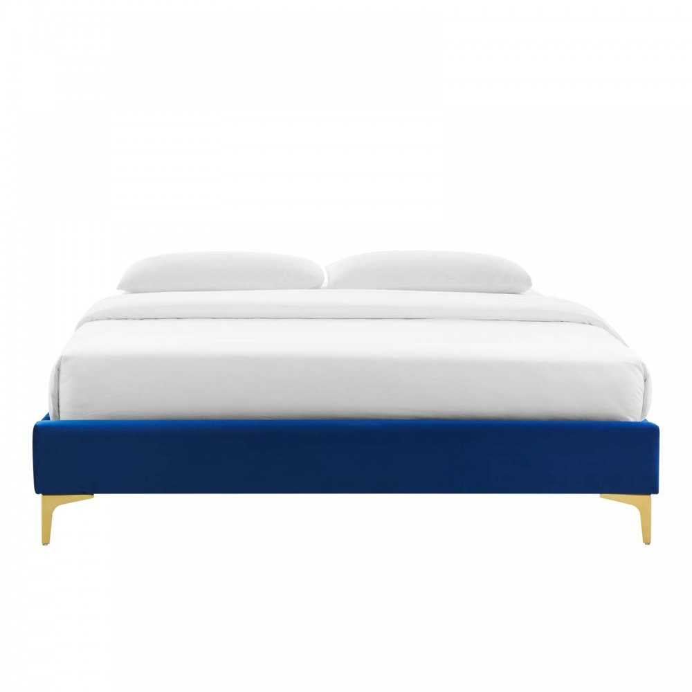 Sutton Full Performance Velvet Bed Frame, Navy