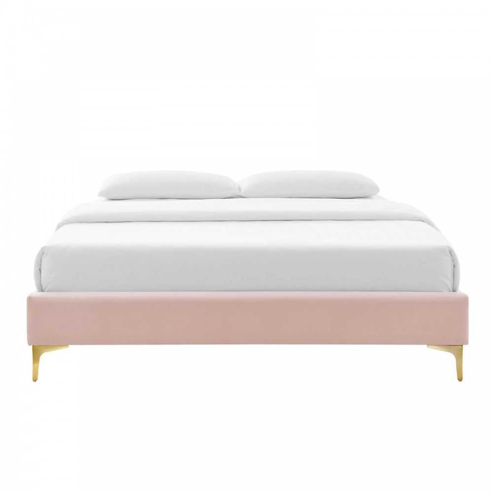 Sutton Full Performance Velvet Bed Frame, Pink