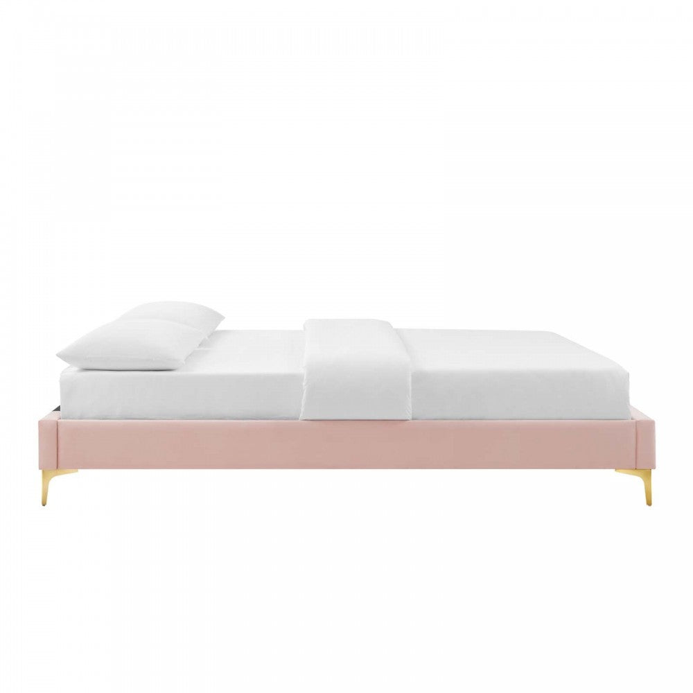 Sutton Full Performance Velvet Bed Frame, Pink