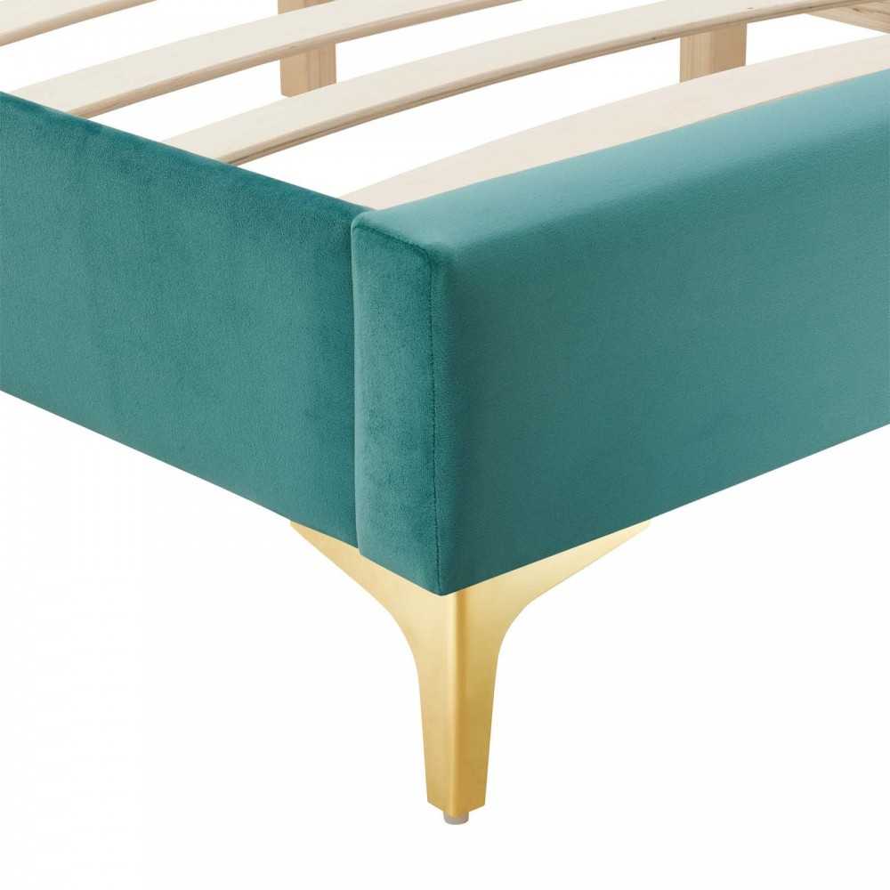 Sutton Full Performance Velvet Bed Frame, Teal