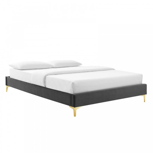 Sutton Full Performance Velvet Bed Frame, Charcoal