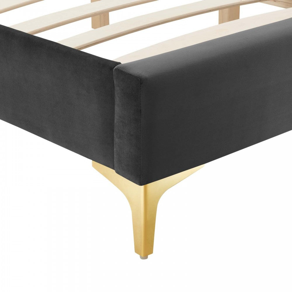 Sutton Full Performance Velvet Bed Frame, Charcoal