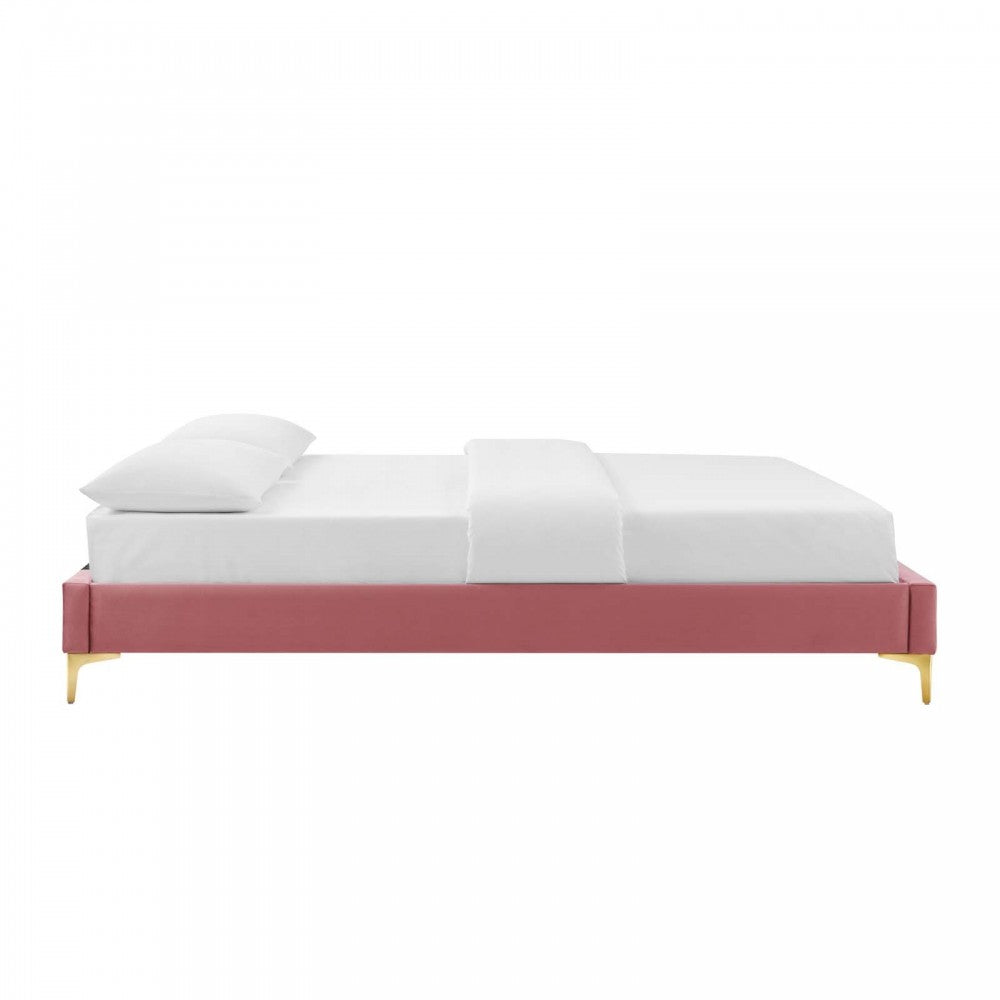 Sutton King Performance Velvet Bed Frame, Dusty Rose