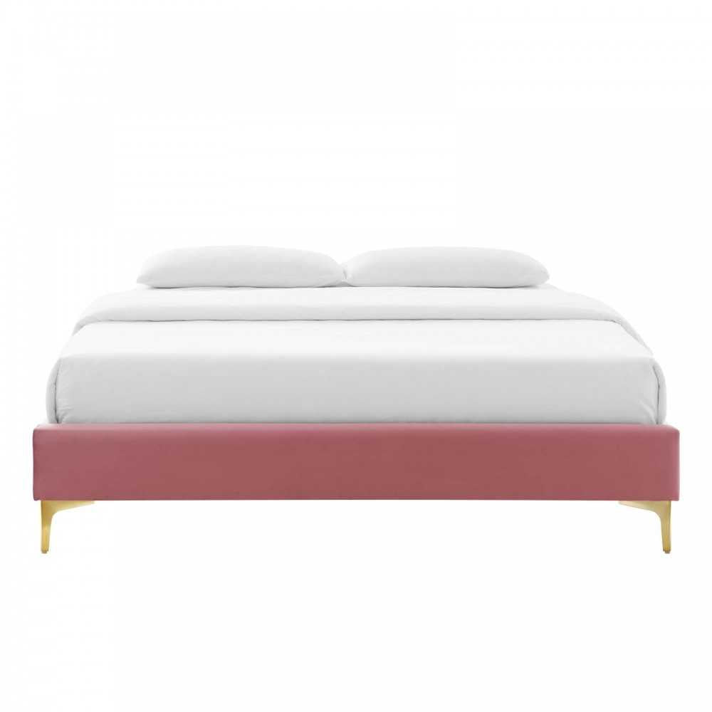 Sutton King Performance Velvet Bed Frame, Dusty Rose