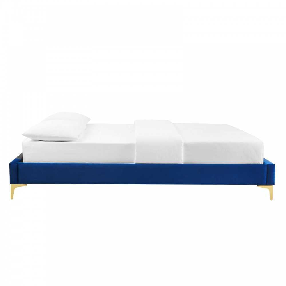 Sutton King Performance Velvet Bed Frame, Navy