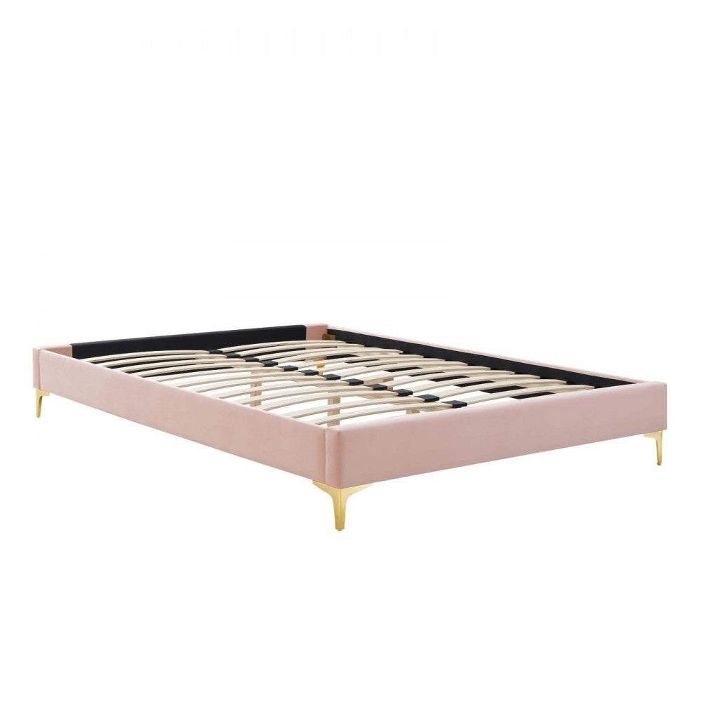 Sutton King Performance Velvet Bed Frame, Pink