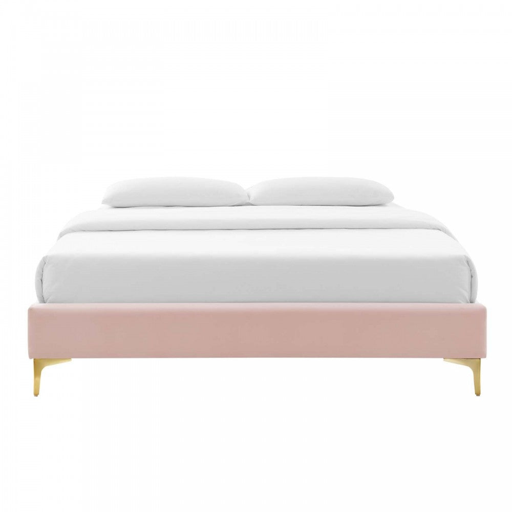 Sutton King Performance Velvet Bed Frame, Pink