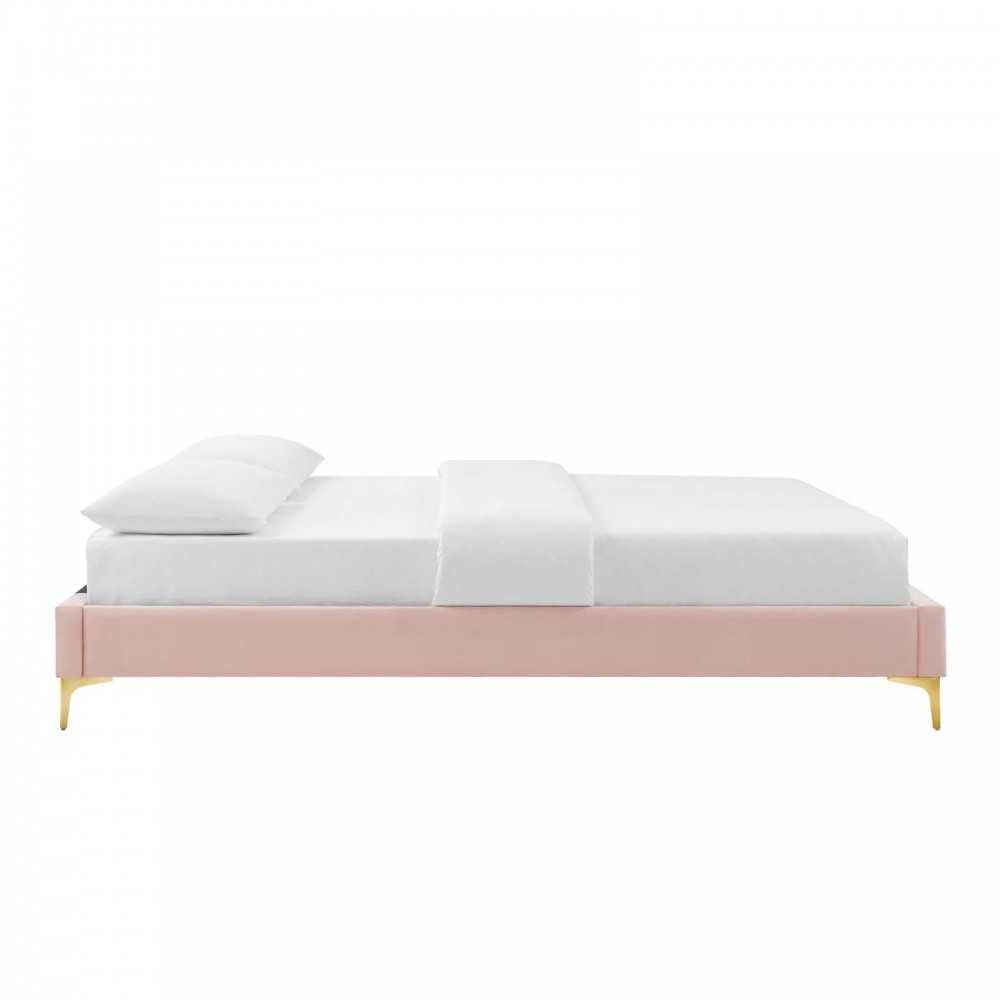 Sutton King Performance Velvet Bed Frame, Pink