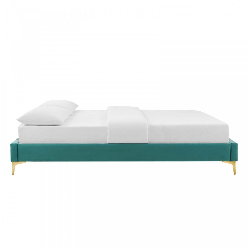 Sutton King Performance Velvet Bed Frame, Teal