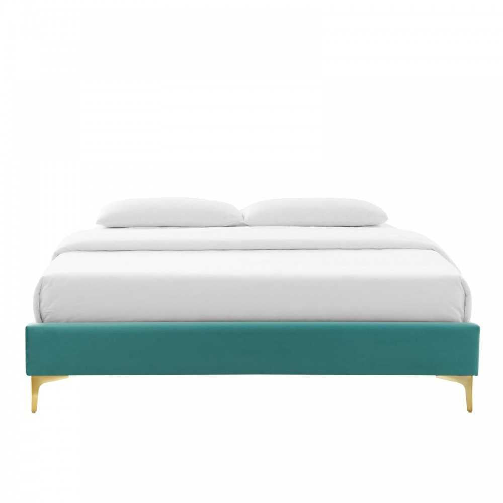 Sutton King Performance Velvet Bed Frame, Teal