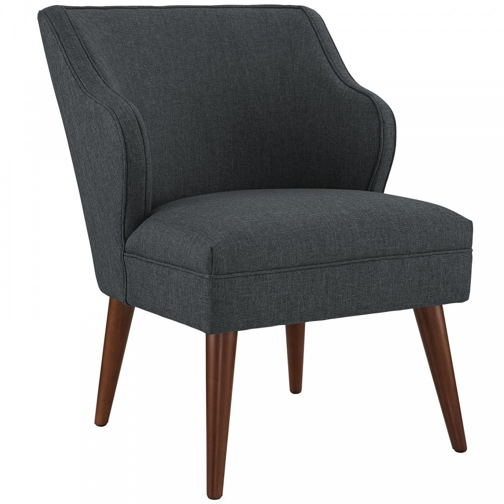 Swell Upholstered Fabric Armchair, Gray