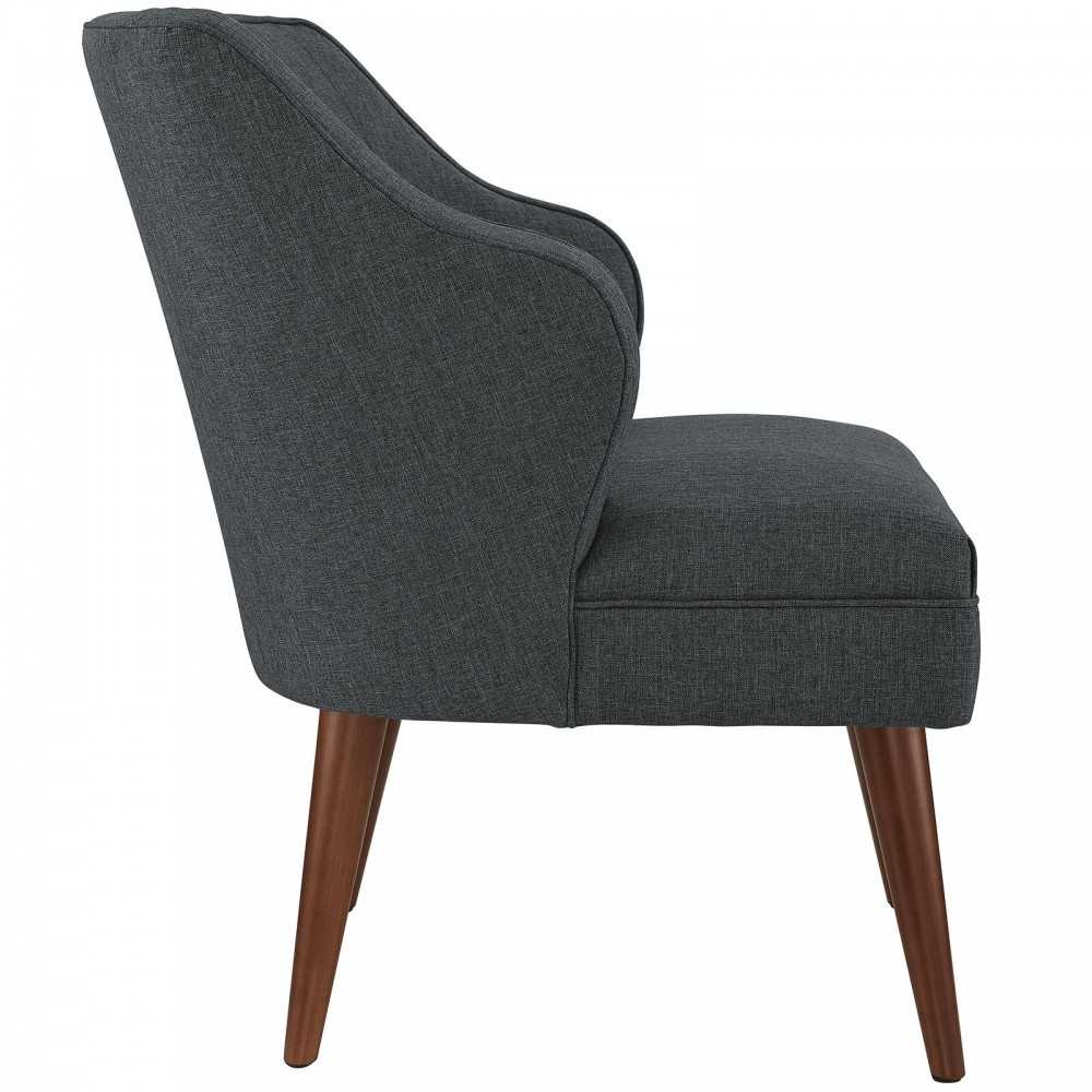 Swell Upholstered Fabric Armchair, Gray