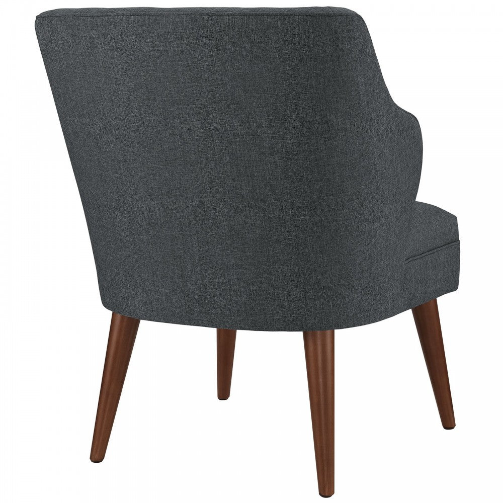 Swell Upholstered Fabric Armchair, Gray