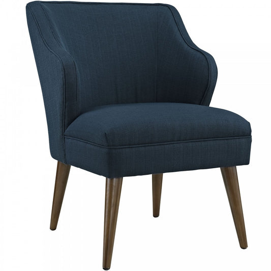 Swell Upholstered Fabric Armchair, Azure