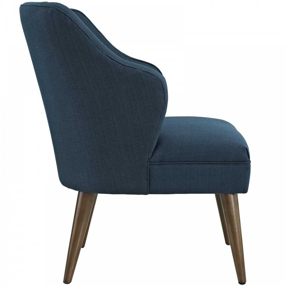 Swell Upholstered Fabric Armchair, Azure