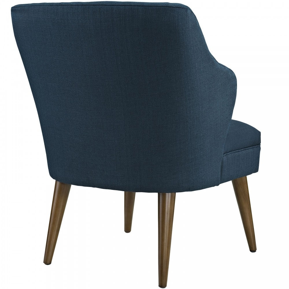 Swell Upholstered Fabric Armchair, Azure