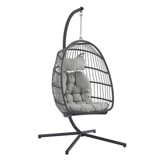 Swing Egg Chair with Stand - Gray/Gray