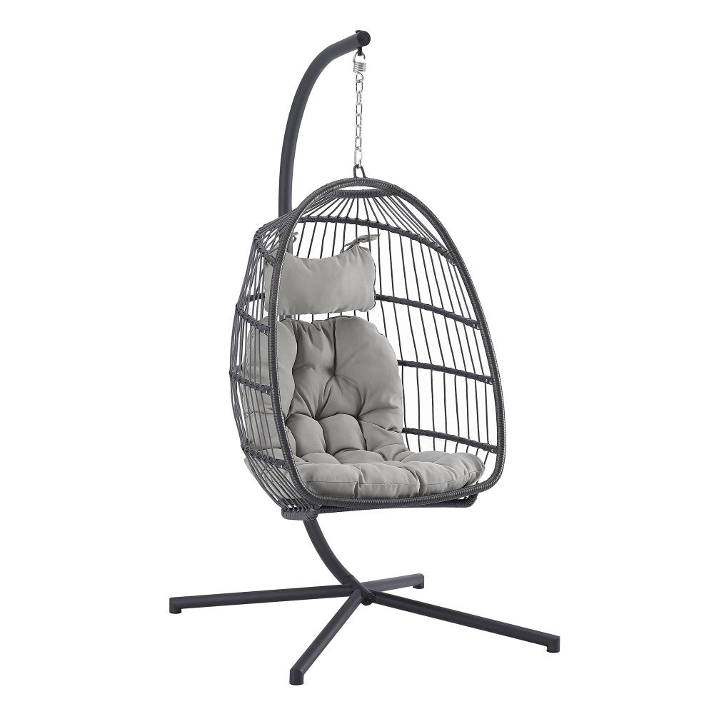 Swing Egg Chair with Stand - Gray/Gray