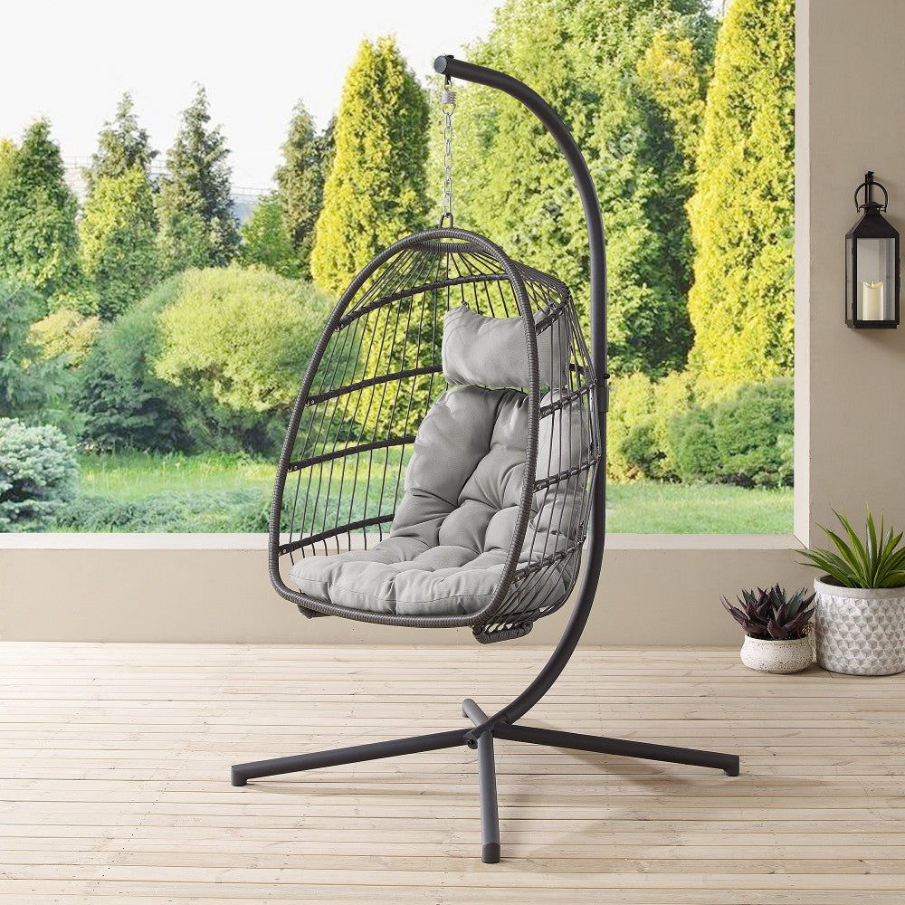 Swing Egg Chair with Stand - Gray/Gray